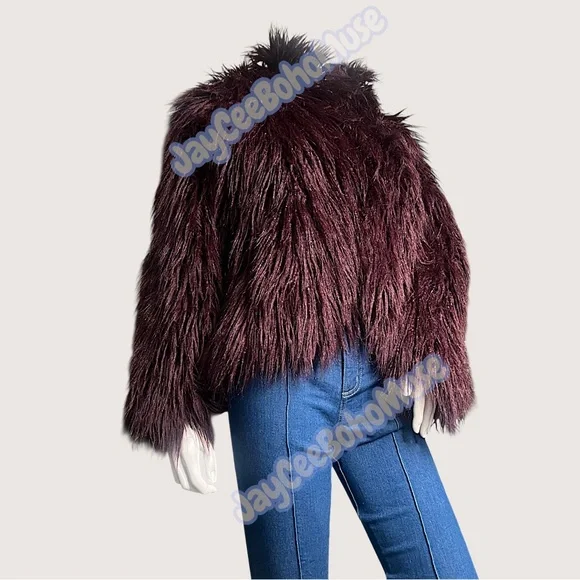 Faux Fur Cropped Coat - Picture 1 of 15